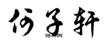 胡問遂何子軒行書個性簽名怎么寫