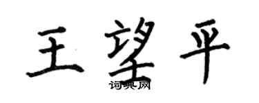 何伯昌王望平楷書個性簽名怎么寫