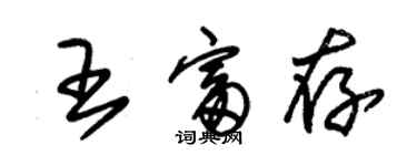 朱錫榮王富存草書個性簽名怎么寫