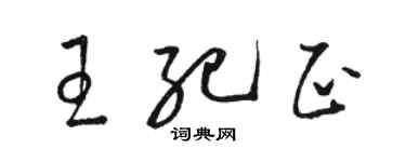 駱恆光王紀正草書個性簽名怎么寫