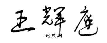 曾慶福王輝庭草書個性簽名怎么寫