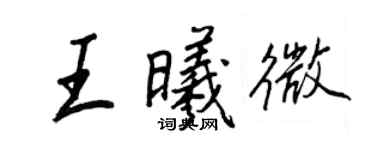 王正良王曦微行書個性簽名怎么寫