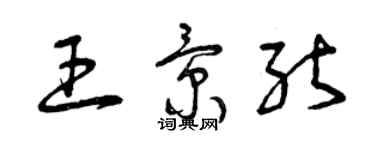 曾慶福王景能草書個性簽名怎么寫