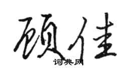 駱恆光顧佳行書個性簽名怎么寫