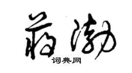 曾慶福蔣渤草書個性簽名怎么寫