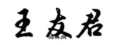 胡問遂王友君行書個性簽名怎么寫
