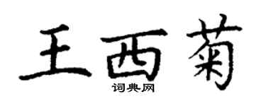 丁謙王西菊楷書個性簽名怎么寫