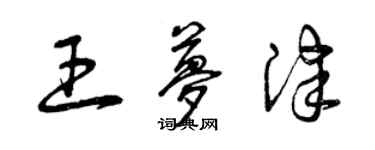 曾慶福王夢津草書個性簽名怎么寫