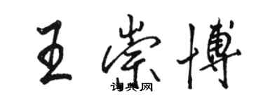 駱恆光王崇博行書個性簽名怎么寫