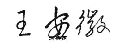 駱恆光王安徽草書個性簽名怎么寫
