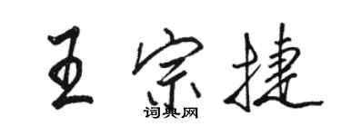 駱恆光王宗捷行書個性簽名怎么寫
