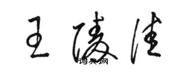 駱恆光王陵佳草書個性簽名怎么寫