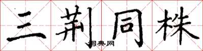 丁謙三荊同株楷書怎么寫