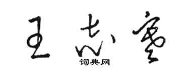 駱恆光王志寒草書個性簽名怎么寫