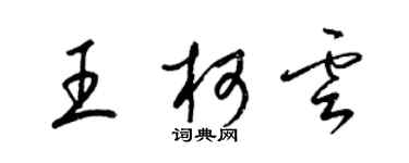 梁錦英王柯雲草書個性簽名怎么寫