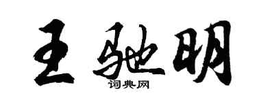 胡問遂王馳明行書個性簽名怎么寫