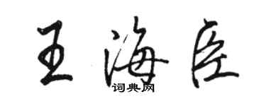 駱恆光王海臣行書個性簽名怎么寫