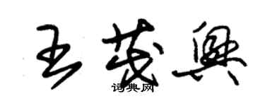 朱錫榮王茂興草書個性簽名怎么寫