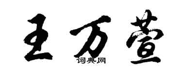 胡問遂王萬萱行書個性簽名怎么寫