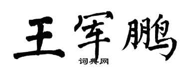 翁闓運王軍鵬楷書個性簽名怎么寫