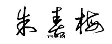 曾慶福朱春梅草書個性簽名怎么寫
