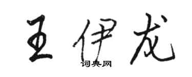 駱恆光王伊龍行書個性簽名怎么寫