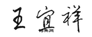 駱恆光王宜祥行書個性簽名怎么寫