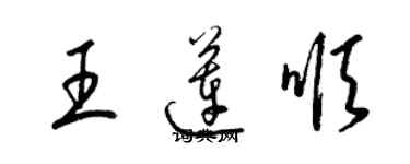 梁錦英王蓮順草書個性簽名怎么寫