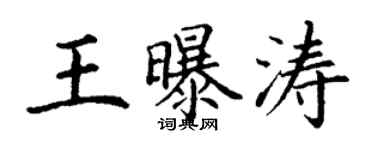 丁謙王曝濤楷書個性簽名怎么寫