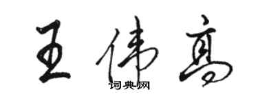 駱恆光王偉高行書個性簽名怎么寫