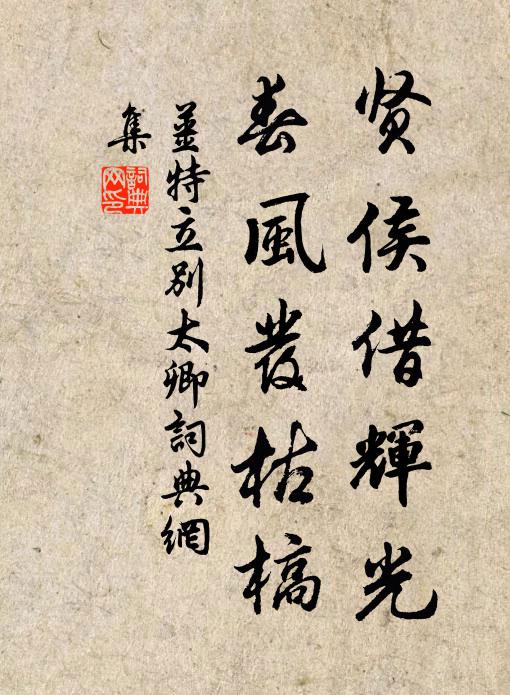 姜特立賢侯借輝光,春風發枯槁書法作品欣賞