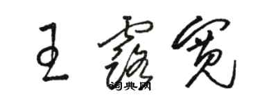 駱恆光王露寬草書個性簽名怎么寫