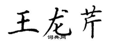 丁謙王龍芹楷書個性簽名怎么寫