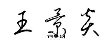 梁錦英王景炎草書個性簽名怎么寫