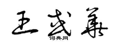 曾慶福王或華草書個性簽名怎么寫