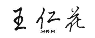駱恆光王仁花行書個性簽名怎么寫