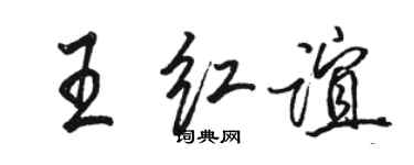 駱恆光王紅誼行書個性簽名怎么寫