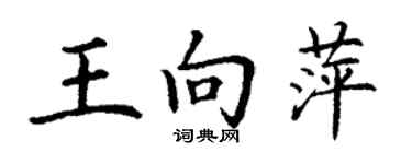 丁謙王向萍楷書個性簽名怎么寫