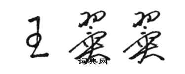 駱恆光王翼翼草書個性簽名怎么寫