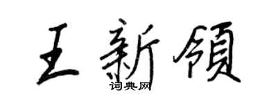 王正良王新領行書個性簽名怎么寫
