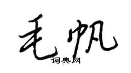 王正良毛帆行書個性簽名怎么寫