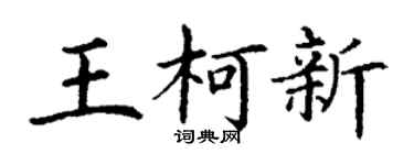 丁謙王柯新楷書個性簽名怎么寫