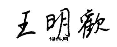王正良王明歡行書個性簽名怎么寫