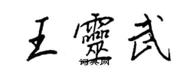 王正良王靈武行書個性簽名怎么寫