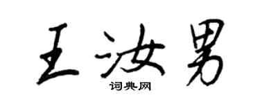 王正良王汝男行書個性簽名怎么寫