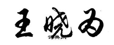 胡問遂王曉為行書個性簽名怎么寫