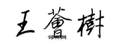 王正良王薈樹行書個性簽名怎么寫