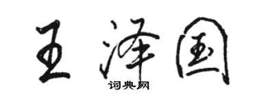 駱恆光王澤國行書個性簽名怎么寫