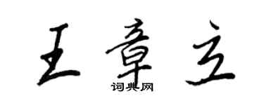 王正良王章立行書個性簽名怎么寫