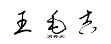 梁錦英王毛吉草書個性簽名怎么寫